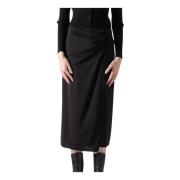 Gedrapeerde Midi Rok Max Mara Weekend , Black , Dames