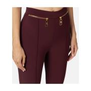 Enkellange rechte broek met dubbele rits Elisabetta Franchi , Brown , ...