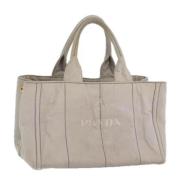 Pre-owned Canvas handbags Prada Vintage , Gray , Dames