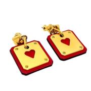 Pre-owned Fabric earrings Hermès Vintage , Red , Dames