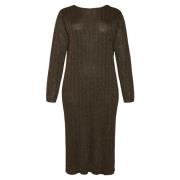 Lurex Kalfs Jurk in Chocolade Torte Vero Moda , Brown , Dames