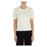 Merino Wol Ronde Hals Trui Michael Kors , White , Dames