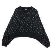 Allover Print Crewneck Sweatshirt Zwart/Goud Nike , Black , Dames