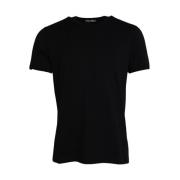 Zwart Katoenen T-shirt met Ronde Hals en Korte Mouwen Dolce & Gabbana ...