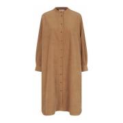 Stijlvolle Jurk met Mandarin Kraag Masai , Brown , Dames