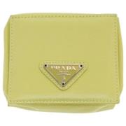 Pre-owned Leather wallets Prada Vintage , Yellow , Dames