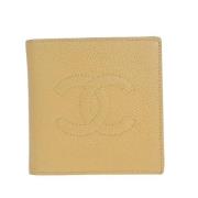 Pre-owned Leather wallets Chanel Vintage , Beige , Dames