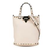 Pre-owned Leather shoulder-bags Valentino Vintage , Beige , Dames