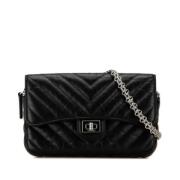 Pre-owned Leather chanel-bags Chanel Vintage , Black , Dames