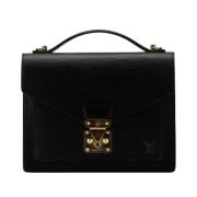 Pre-owned Leather handbags Louis Vuitton Vintage , Black , Dames