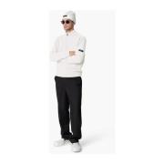 Witte Gebreide Halfzip Sweater Heren Quotrell , White , Heren