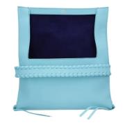 Leather clutches Chloé , Blue , Dames