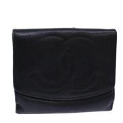 Pre-owned Leather wallets Chanel Vintage , Black , Heren