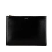 Pre-owned Leather clutches Yves Saint Laurent Vintage , Black , Heren