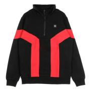 Half Zip High Neck Sweatshirt Zwart/Rood Dolly Noire , Black , Heren