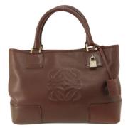 Pre-owned Leather handbags Loewe Pre-owned , Brown , Dames