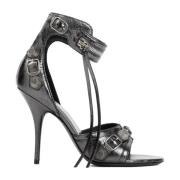 Metallic Sandalen met Stiletto Hakken Balenciaga , Gray , Dames