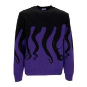 Paars/Zwart Heren Trui Stijlvol Octopus , Purple , Heren