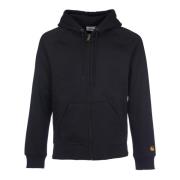 Zwarte Hoodie Sweater Trendy Casual Rits Carhartt Wip , Black , Heren