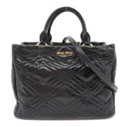 Pre-owned Leather totes Miu Miu Pre-owned , Black , Dames