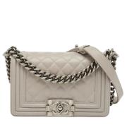 Pre-owned Leather chanel-bags Chanel Vintage , Gray , Dames