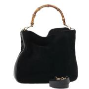 Pre-owned Suede handbags Gucci Vintage , Black , Dames