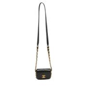 Pre-owned Leather chanel-bags Chanel Vintage , Black , Dames