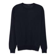 Blauwe Gebreide Crew Neck Sweater Fay , Blue , Heren