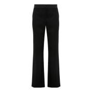 Zwarte Wijde Pijp Wollen Broek Genny , Black , Dames