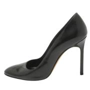 Pre-owned Leather heels Manolo Blahnik Pre-owned , Black , Dames