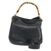 Pre-owned Leather gucci-bags Gucci Vintage , Blue , Dames