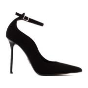 Zwarte Suède Livia Pumps met Hak Sergio Levantesi , Black , Dames