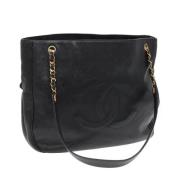 Pre-owned Leather totes Chanel Vintage , Black , Dames