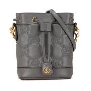 Pre-owned Leather shoulder-bags Gucci Vintage , Gray , Dames