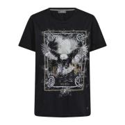 Grafische Print T-shirt Zwart MOS Mosh , Black , Dames