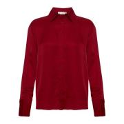 Rode Blouse met Lange Mouwen InWear , Red , Dames