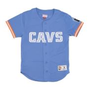 Cleveland Cavaliers NBA Mesh Button Front Shirt Mitchell & Ness , Blue...