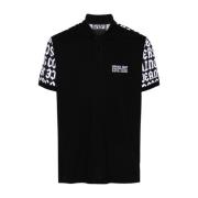 Zwarte Polo Shirt voor Mannen Versace Jeans Couture , Black , Heren