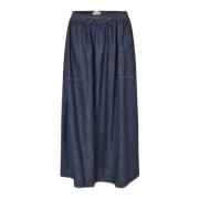 Denim Maxi Rok Blauw Stijlvol Comfortabel Lollys Laundry , Blue , Dame...