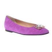 Ballerina pump in purple suede Baldinini , Purple , Dames