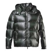 Down jacket in green nylon Baldinini , Green , Heren