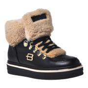 Trainers in black suede and sheepskin Baldinini , Multicolor , Dames