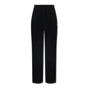 Veloursweatpants met logo Balenciaga , Black , Dames