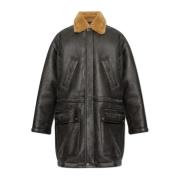 Lamsvel Shearling Jas Balenciaga , Brown , Heren