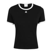 Zwart T-shirt voor vrouwen Courrèges , Black , Dames