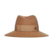 Beige Wol Fedora Hoed voor Vrouwen Maison Michel , Beige , Dames