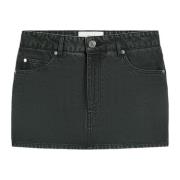 Zwarte Denim Rok Ami Paris , Black , Dames