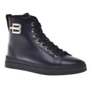 Trainers in black leather Baldinini , Black , Dames