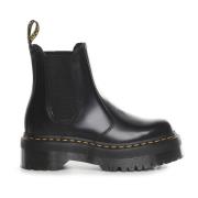 Zwarte Leren Enkellaarzen Dr. Martens , Black , Dames