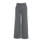 Stijlvolle Wijde Pijp Grijze Broek Aw24 Second Dames , Gray , Dames